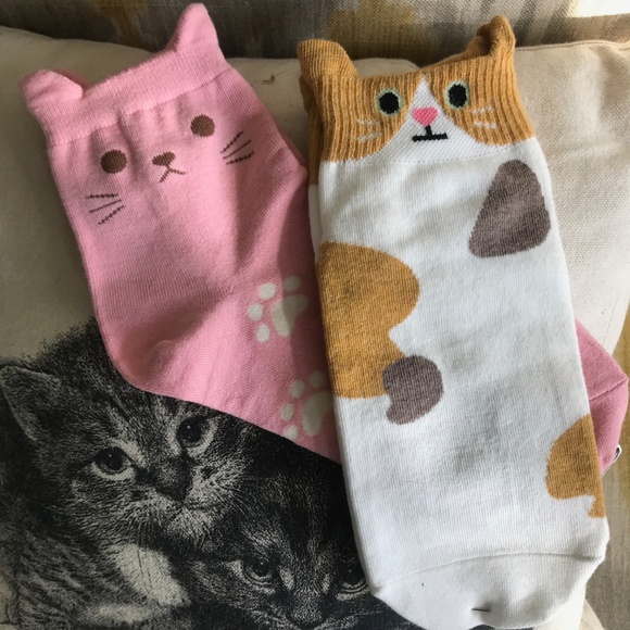 Accessories - 2 Pairs Cutie Cat Socks w/Ears!